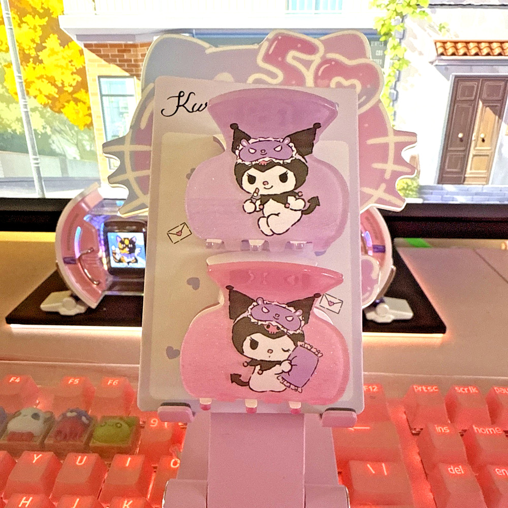 Kuromi Acrylic Hair Claw Clips Set 2 Pcs Pink Purple Kawaii 2024 Sanrio